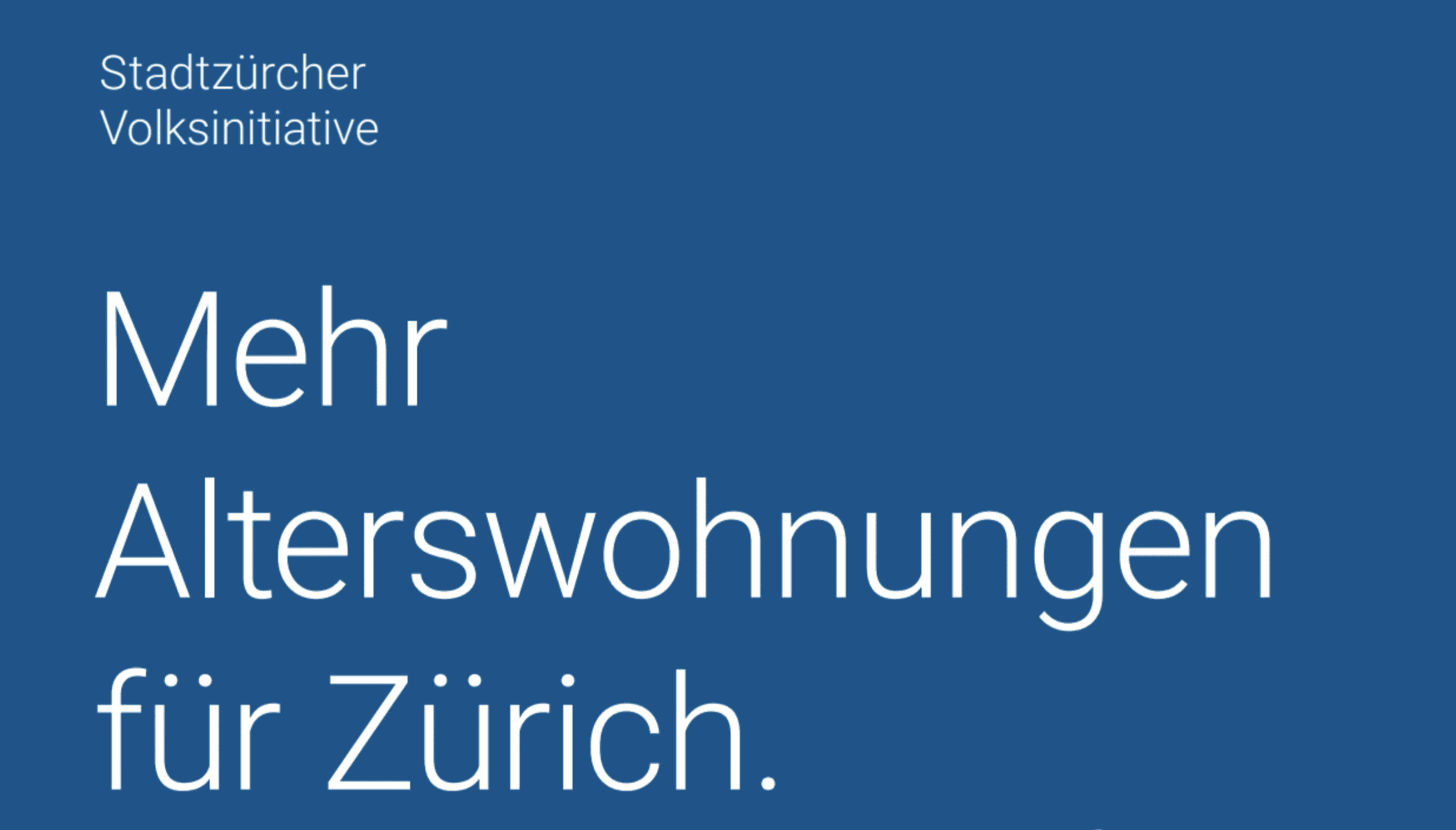 Mehr Alterswohnungen für Zürich